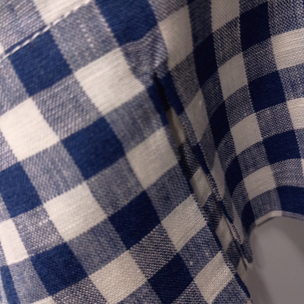 Sara Campbell Blue and White Gingham Blouse - Picture 5 of 6